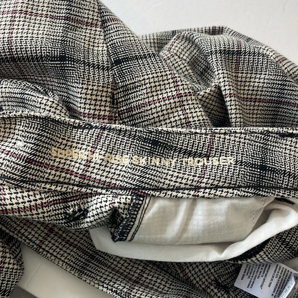 American Eagle Super High Rise Skinny Trousers Black Plaid Size 6 - Picture 9 of 12